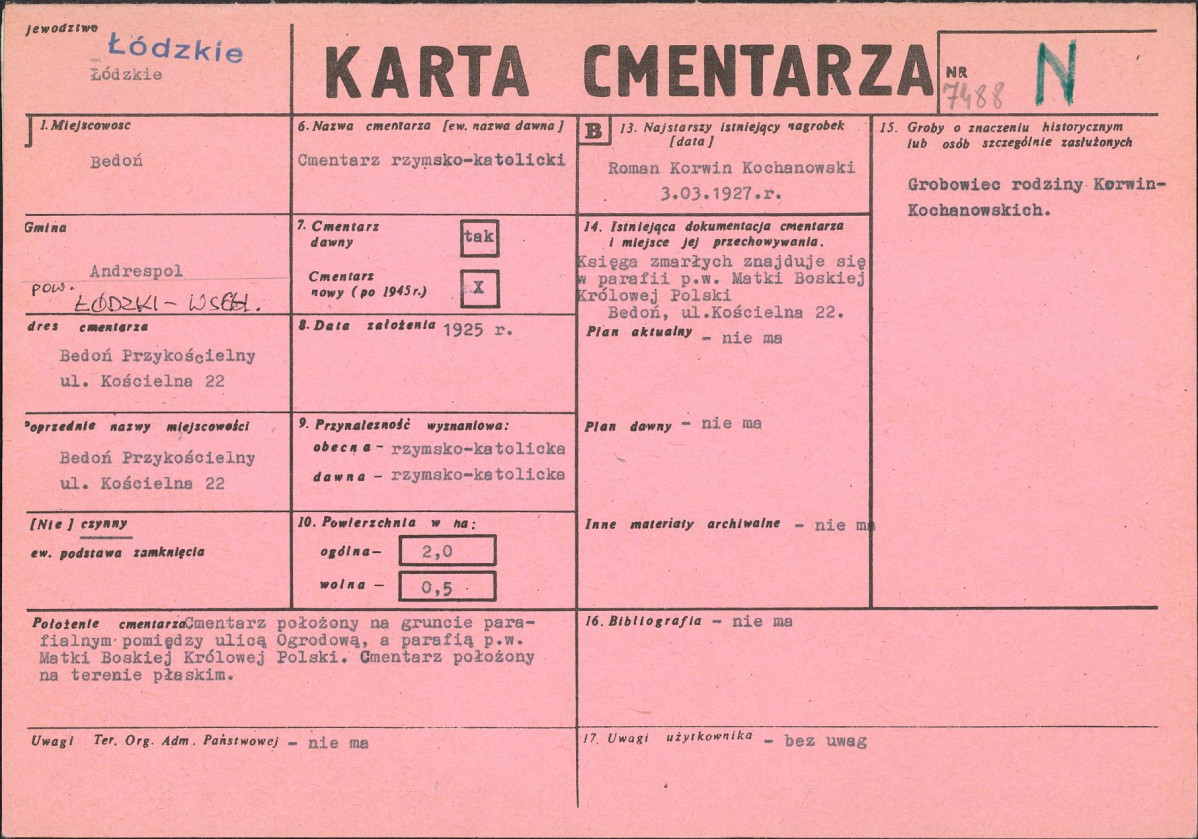 Karta cmentarza, skan nr 1