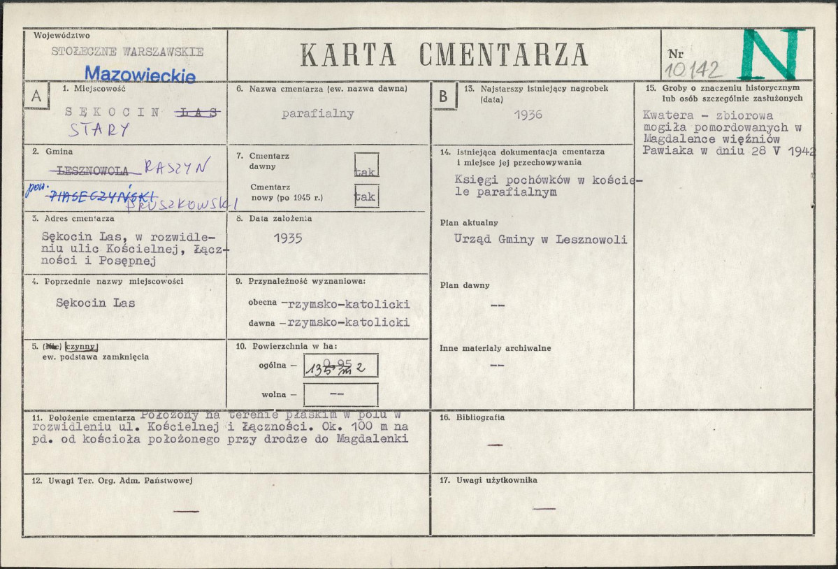 Karta cmentarza, skan nr 1