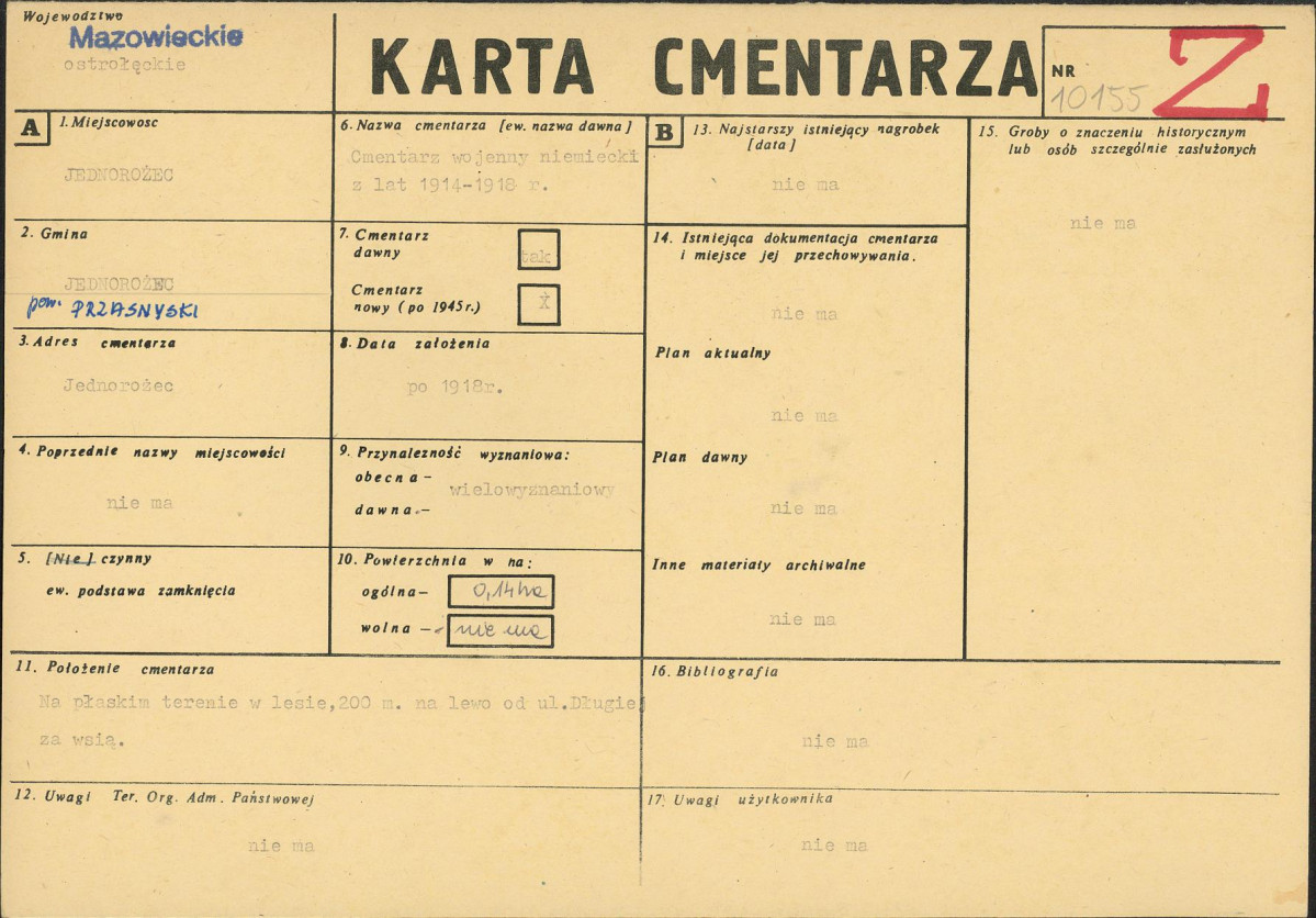Karta cmentarza, skan nr 1