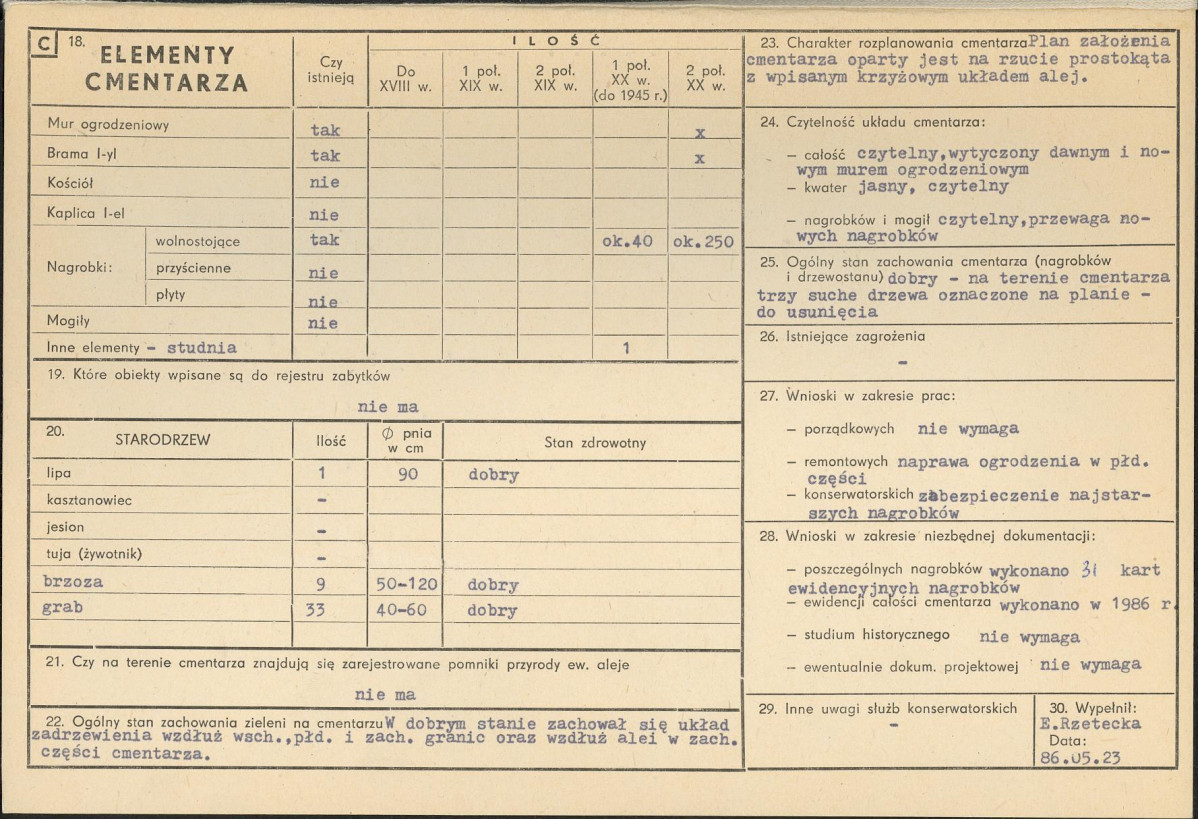 KC - Karta cmentarza, skan nr 2