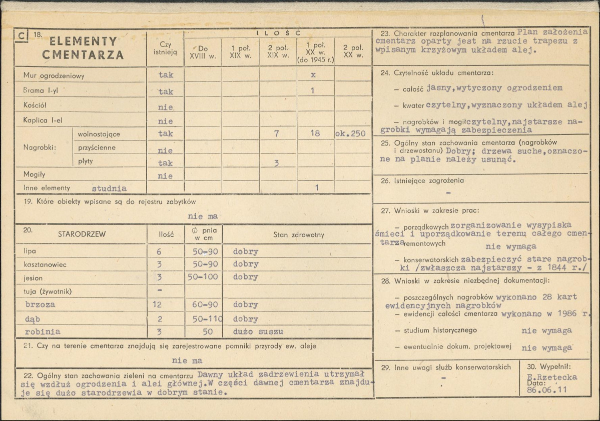 KC - Karta cmentarza, skan nr 2
