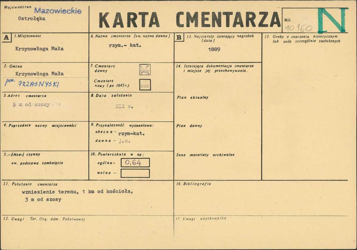 Karta cmentarza, skan nr 1