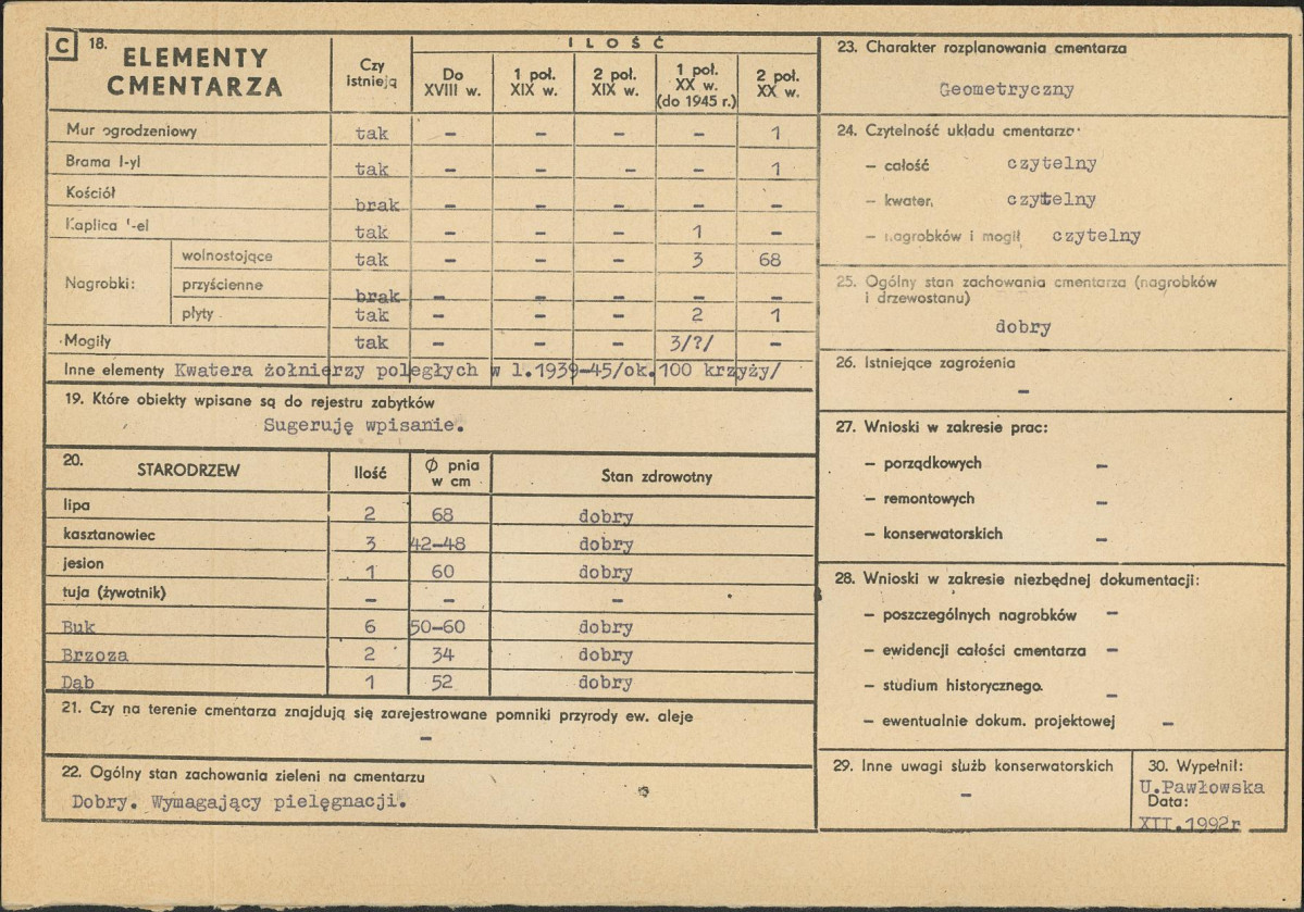 KC - Karta cmentarza, skan nr 2