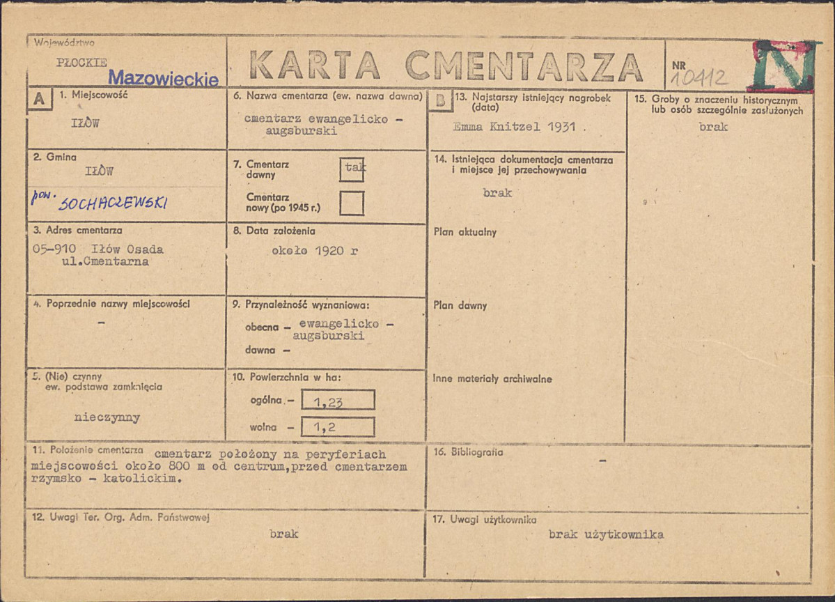 Karta cmentarza, skan nr 1