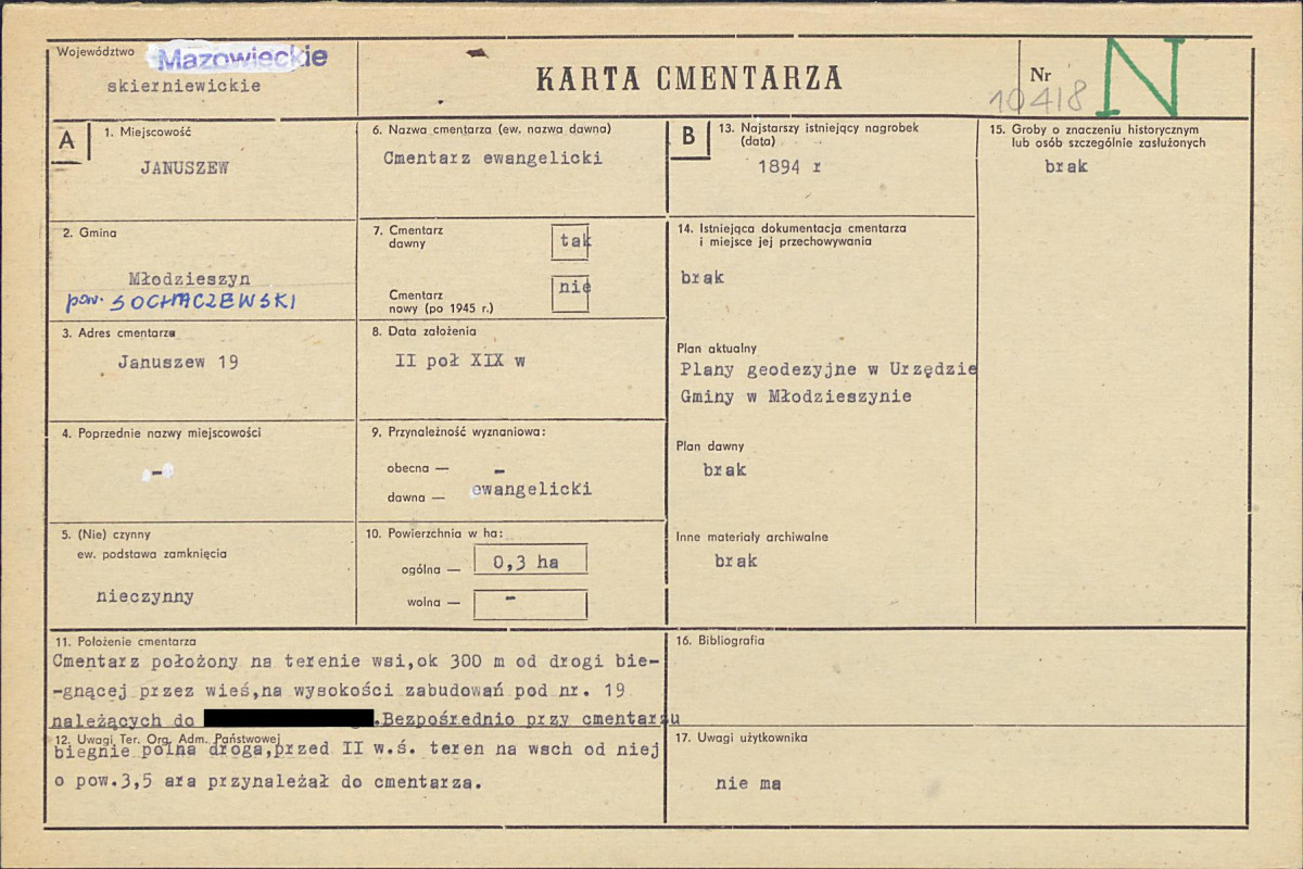 Karta cmentarza, skan nr 1