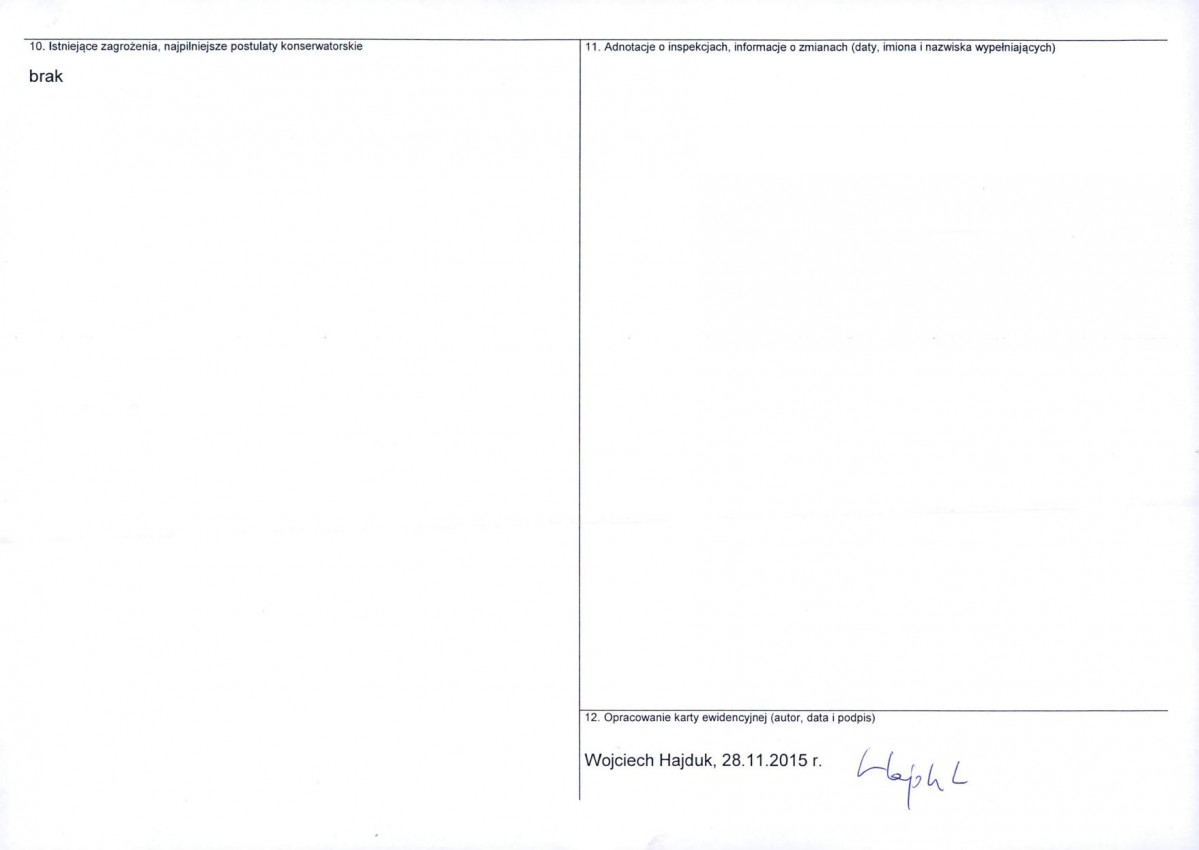 KEZN - Karta obiektu niewpisanego do rejestru, skan nr 2