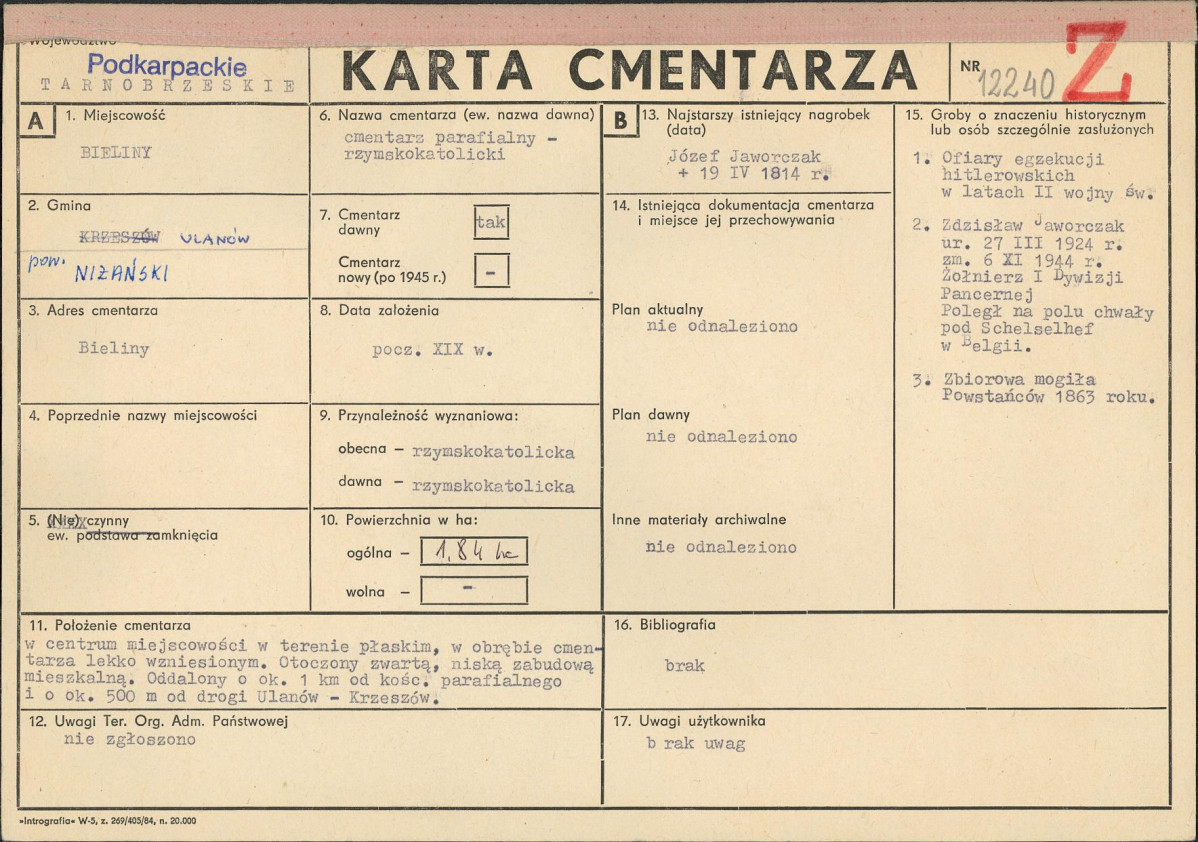 Karta cmentarza, skan nr 1