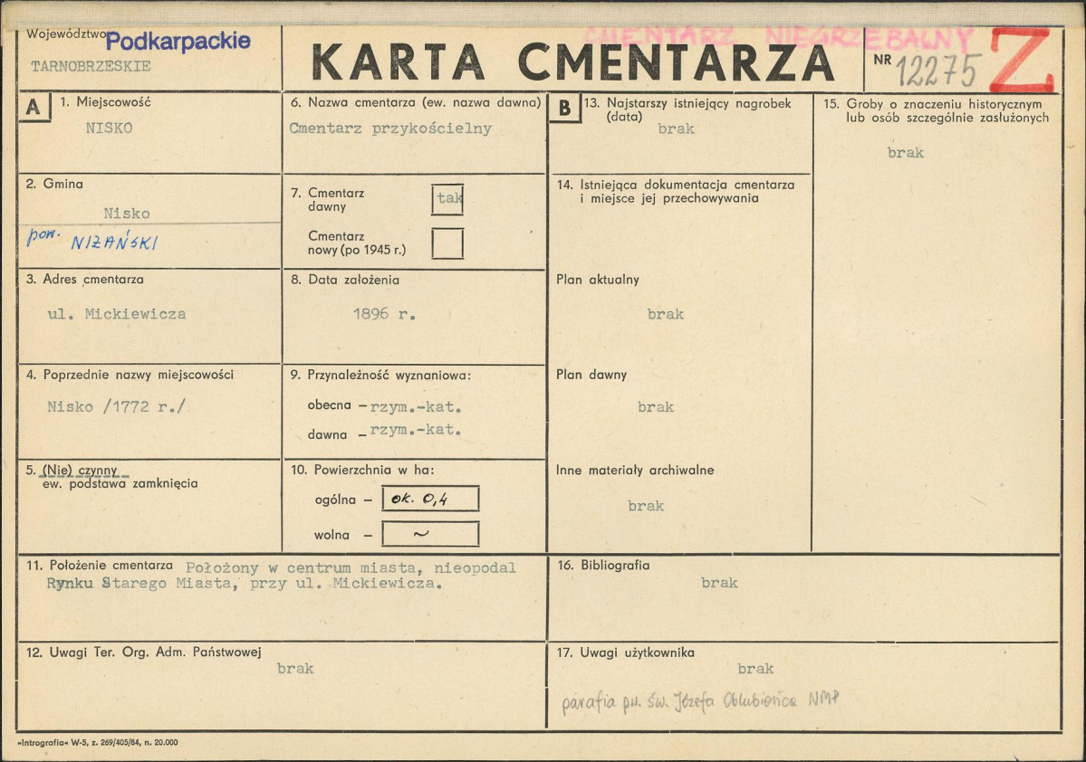 Karta cmentarza, skan nr 1