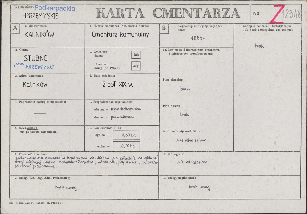 Karta cmentarza, skan nr 1
