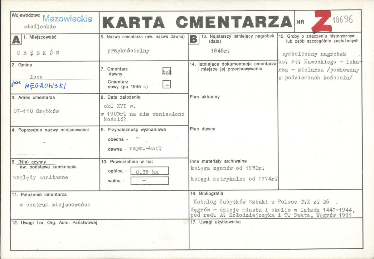 Karta cmentarza, skan nr 1
