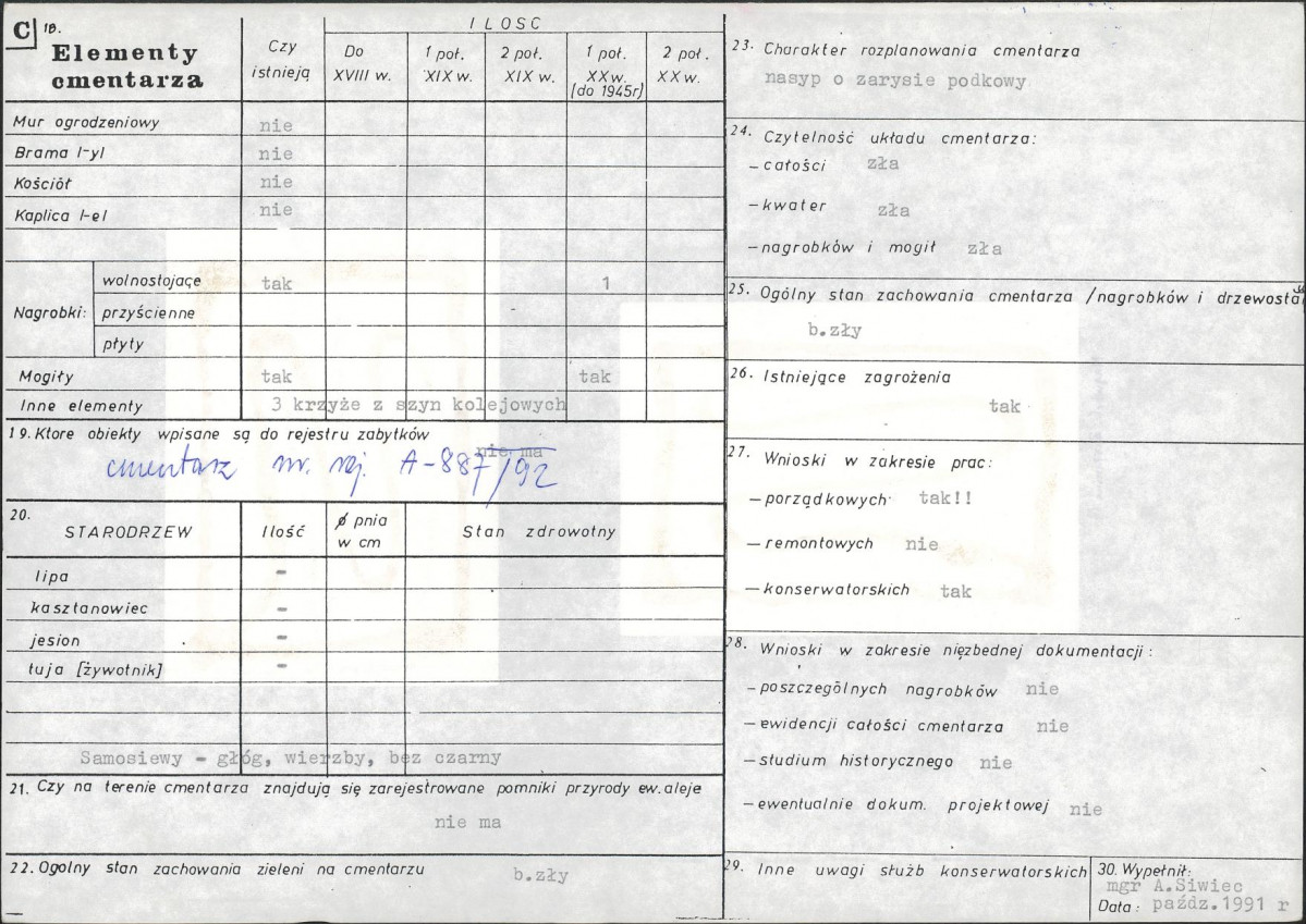 Karta cmentarza, skan nr 2
