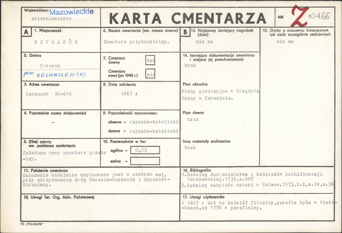 Karta cmentarza, skan nr 1