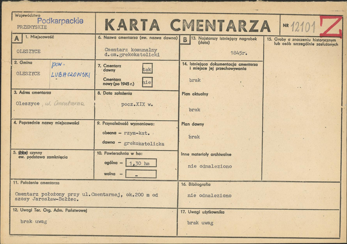 Karta cmentarza, skan nr 1