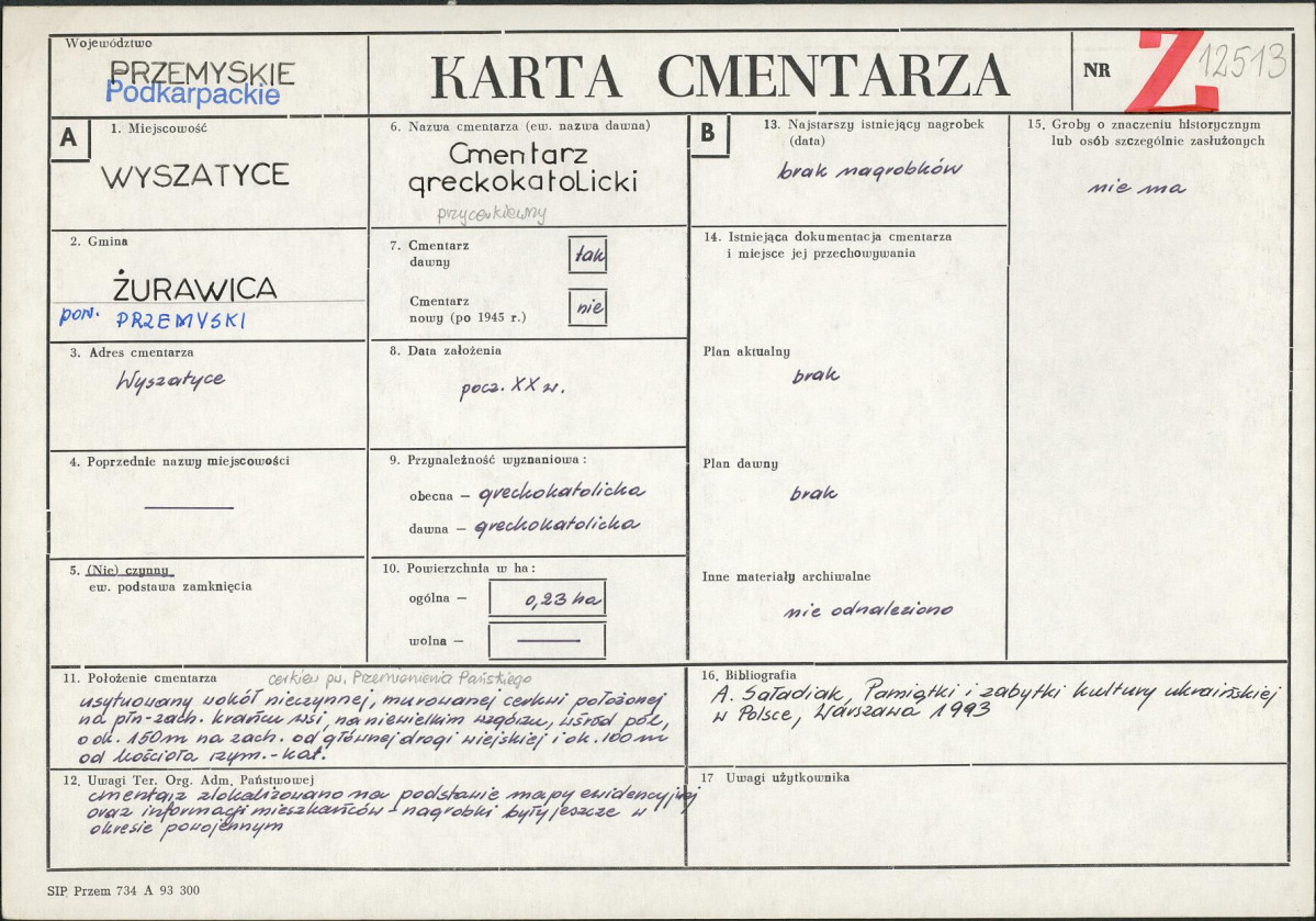 Karta cmentarza, skan nr 1