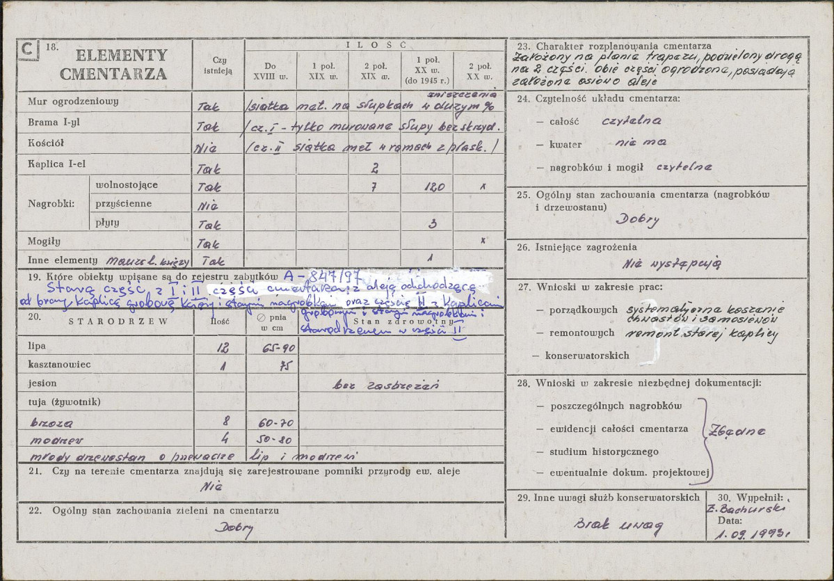Karta cmentarza, skan nr 2