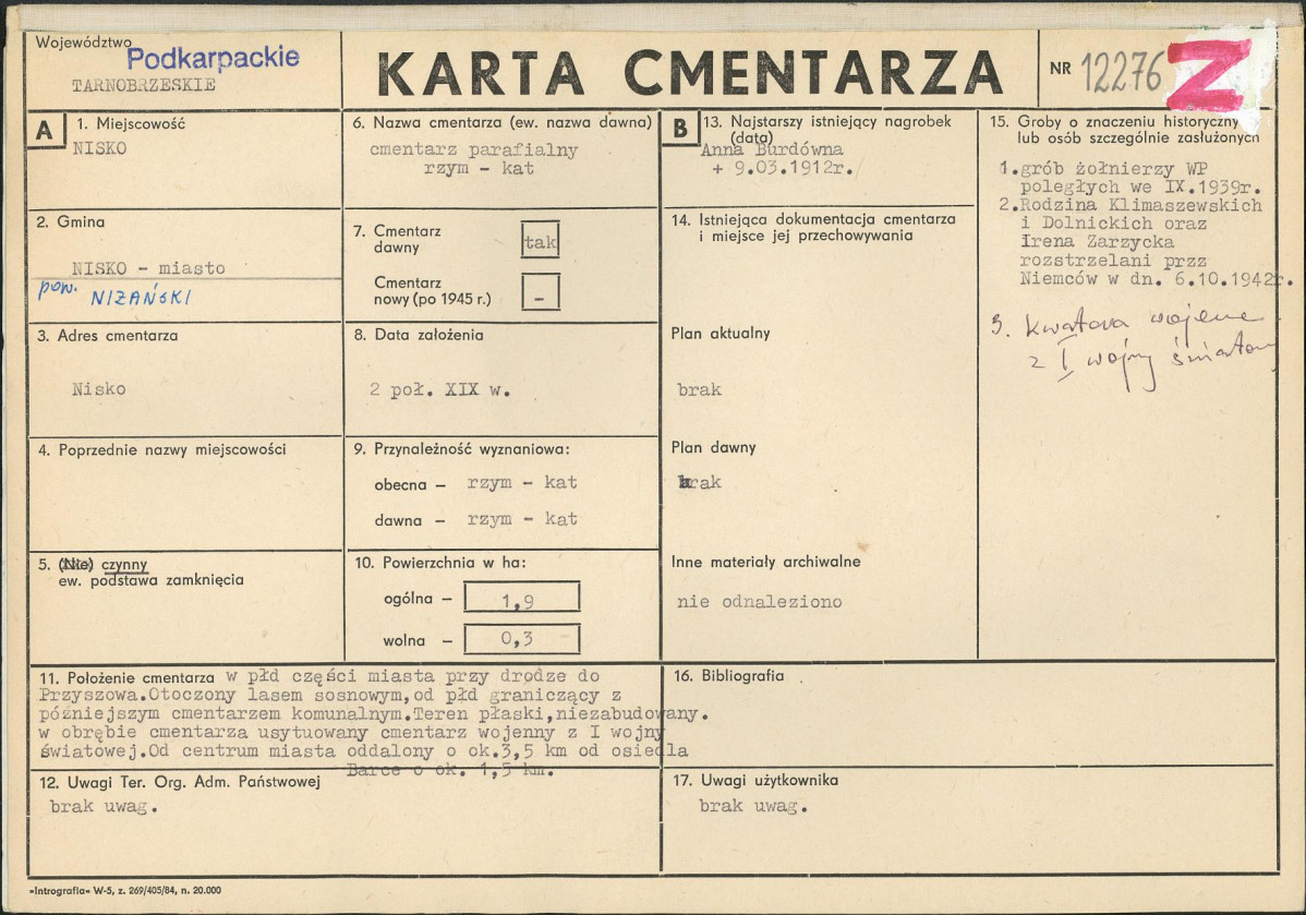 Karta cmentarza, skan nr 1