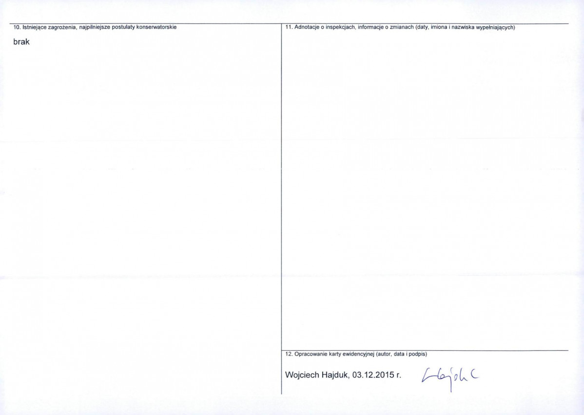 KEZN - Karta obiektu niewpisanego do rejestru, skan nr 2