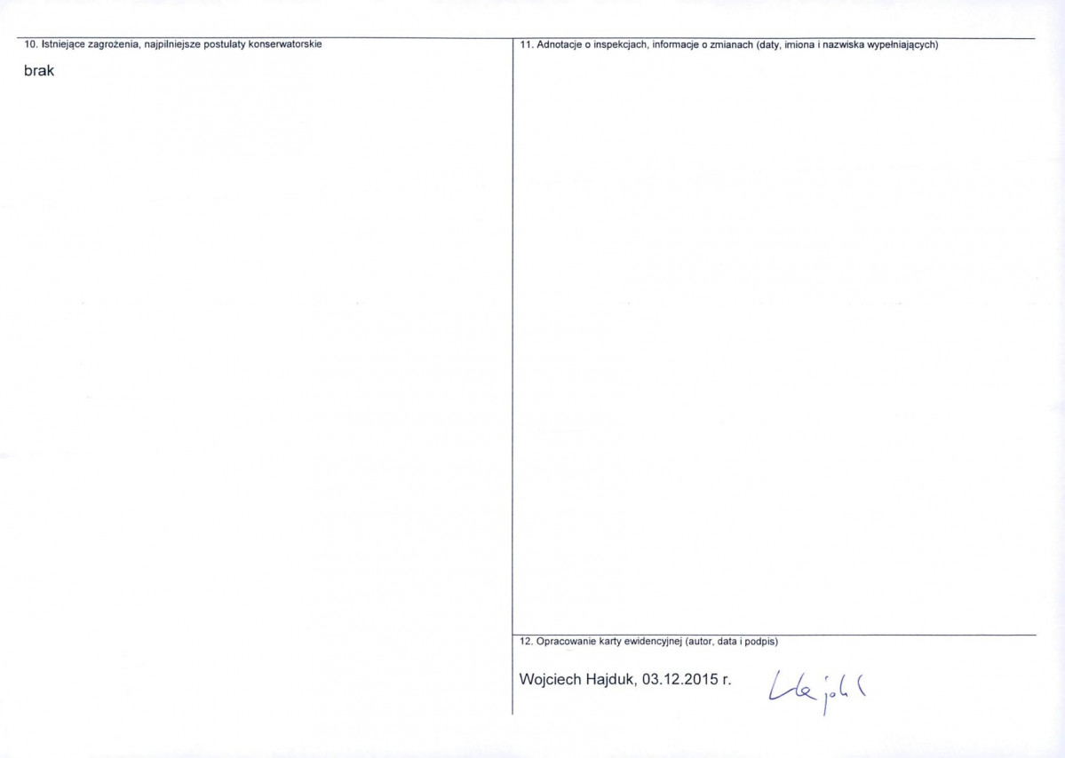 KEZN - Karta obiektu niewpisanego do rejestru, skan nr 2