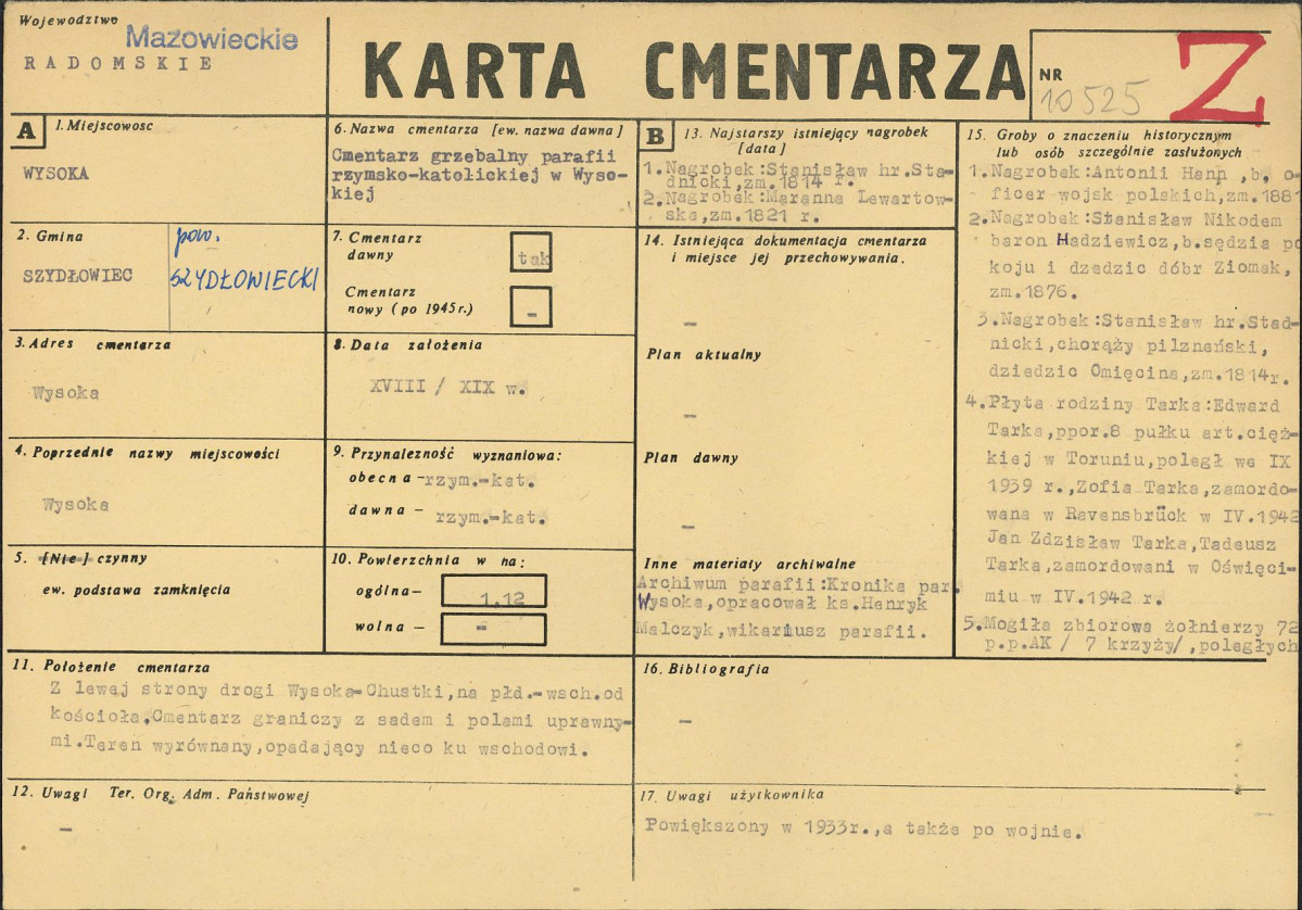 Karta cmentarza, skan nr 1