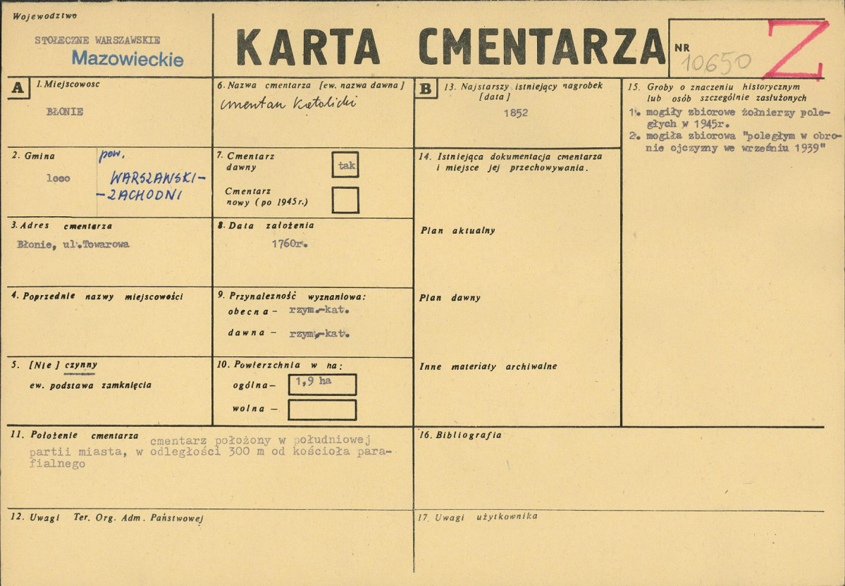 Karta cmentarza, skan nr 1