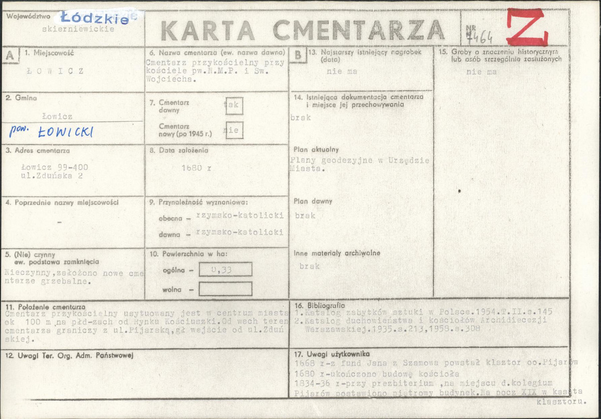 Karta cmentarza, skan nr 1