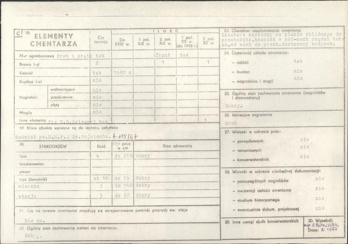 Karta cmentarza, skan nr 2