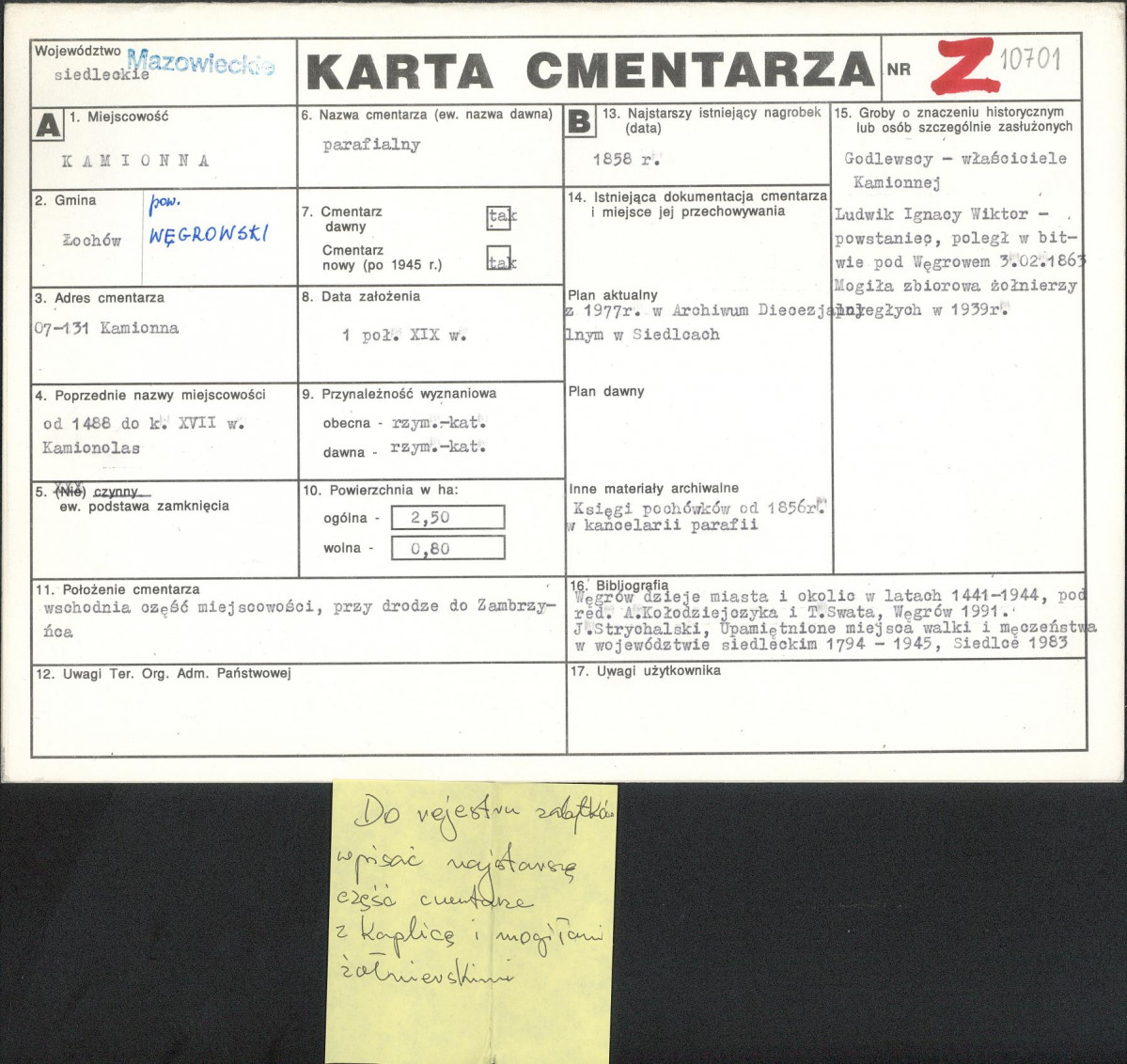 Karta cmentarza, skan nr 1