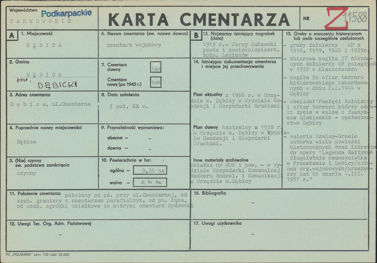 Karta cmentarza, skan nr 1