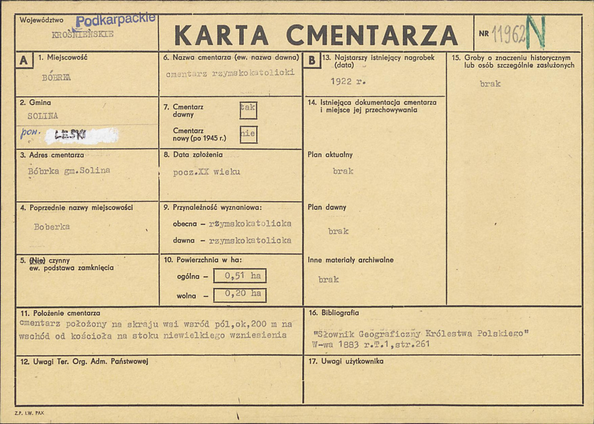 Karta cmentarza, skan nr 1