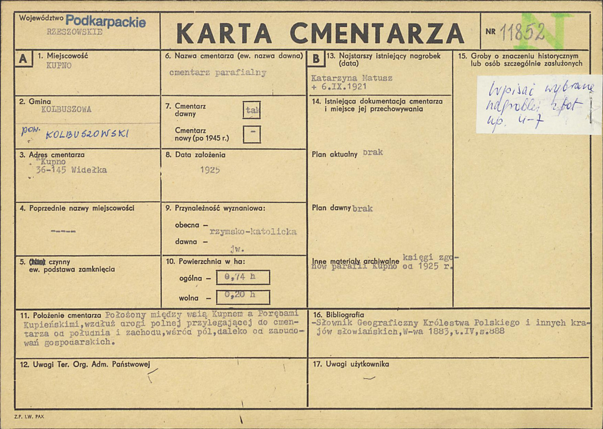 Karta cmentarza, skan nr 1