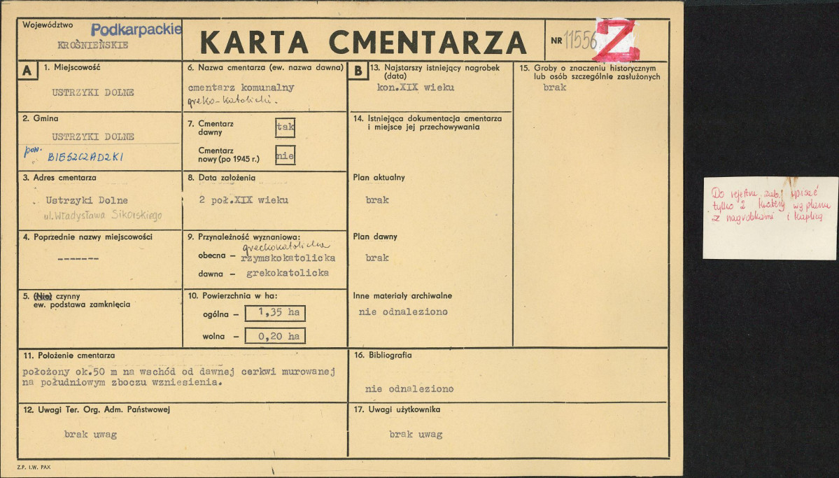Karta cmentarza, skan nr 1