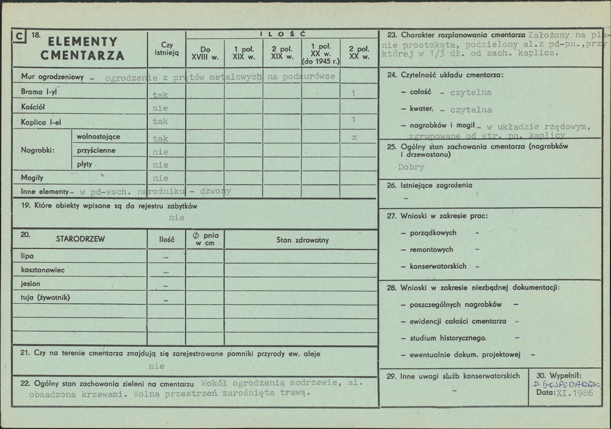 Karta cmentarza, skan nr 2