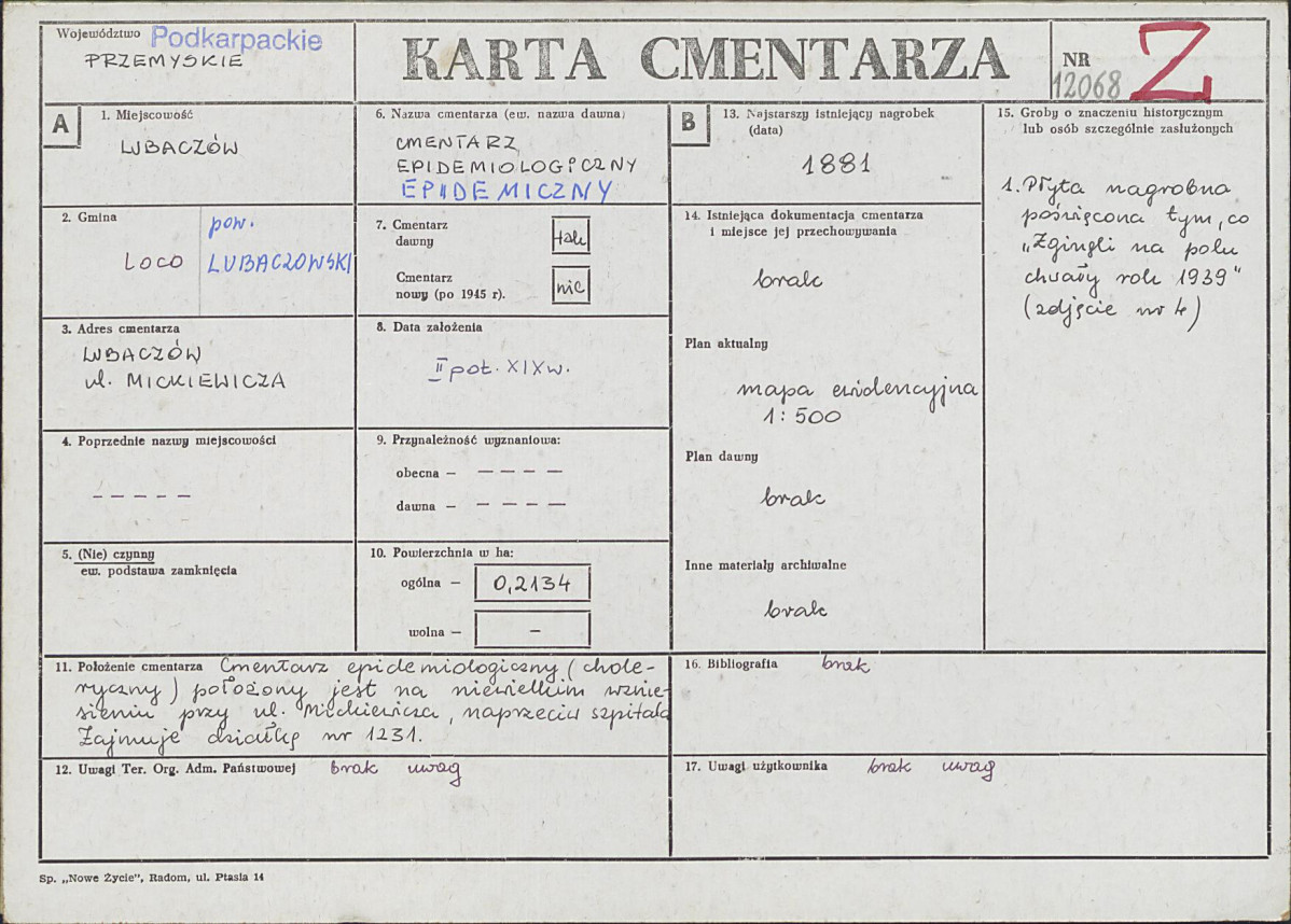 Karta cmentarza, skan nr 1