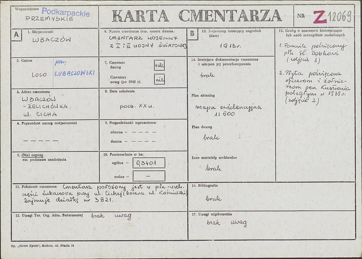 Karta cmentarza, skan nr 1