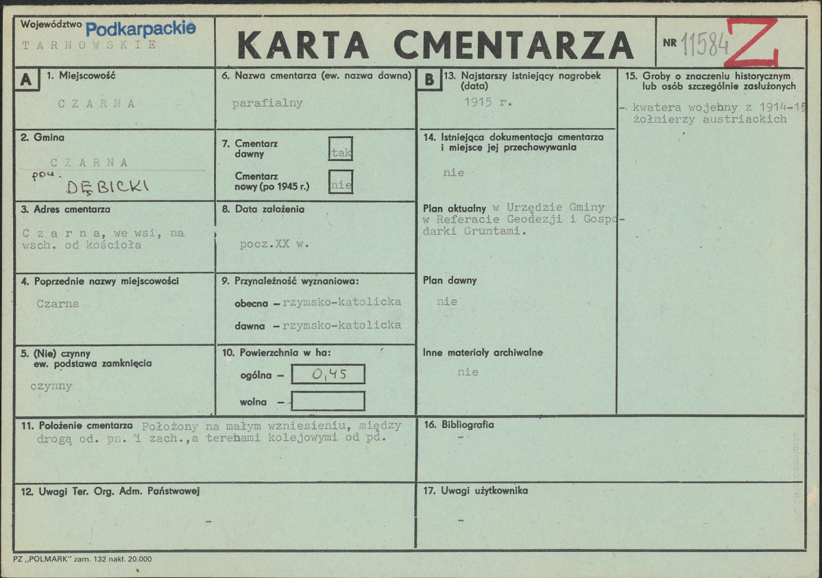 Karta cmentarza, skan nr 1