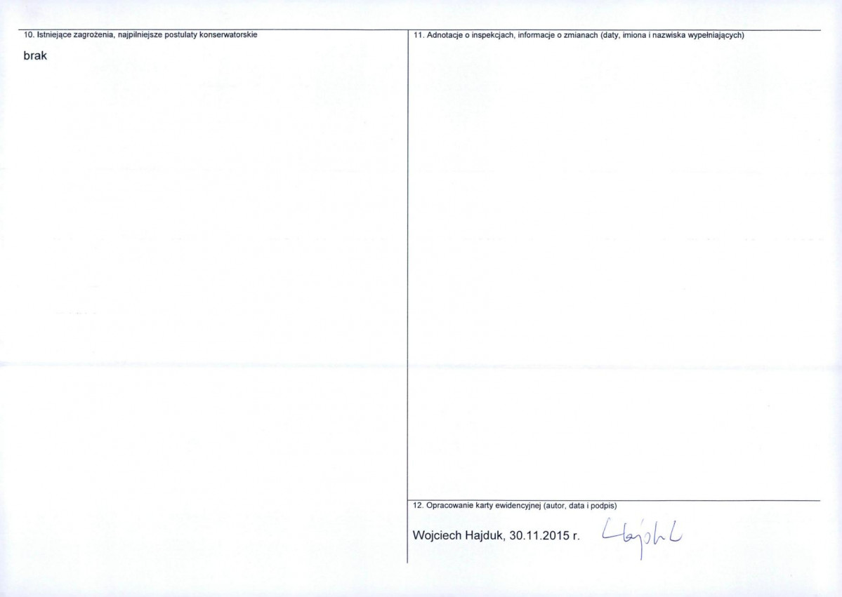 KEZN - Karta obiektu niewpisanego do rejestru, skan nr 2
