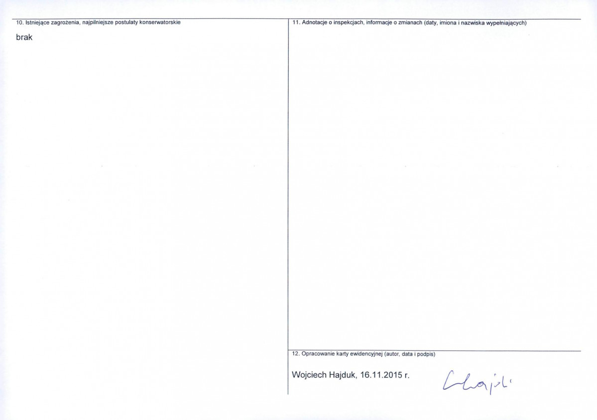 KEZN - Karta obiektu niewpisanego do rejestru, skan nr 2