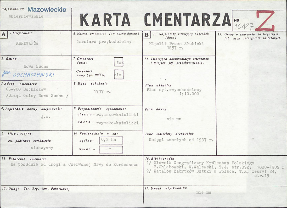 Karta cmentarza, skan nr 1