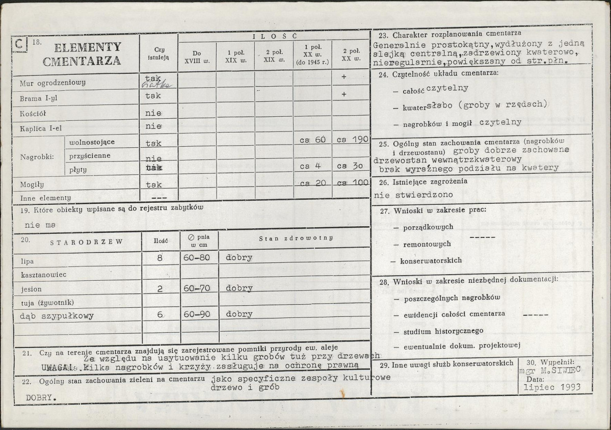 Karta cmentarza, skan nr 2