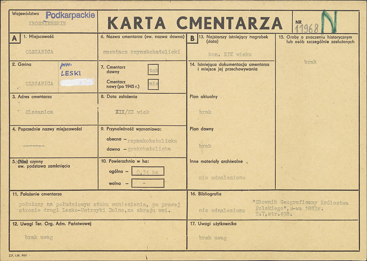 Karta cmentarza, skan nr 1
