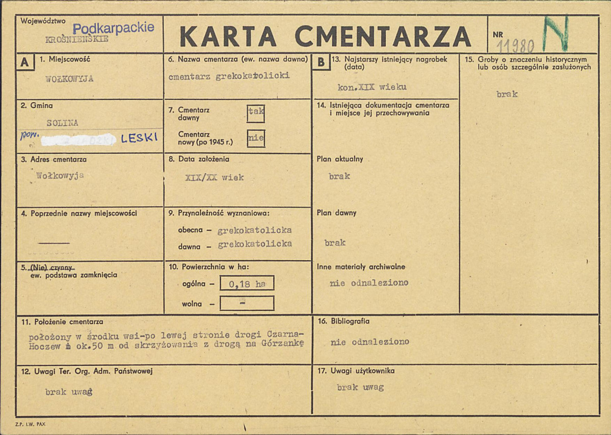 Karta cmentarza, skan nr 1