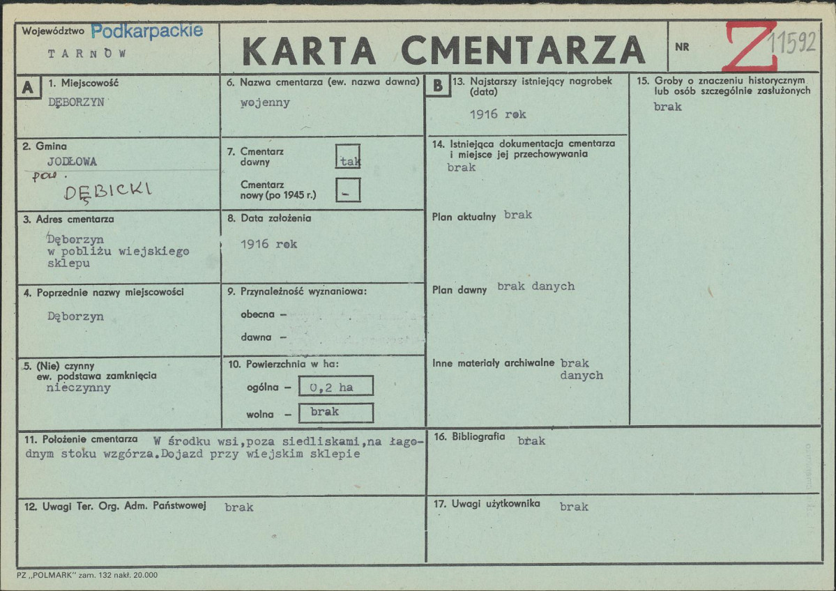Karta cmentarza, skan nr 1