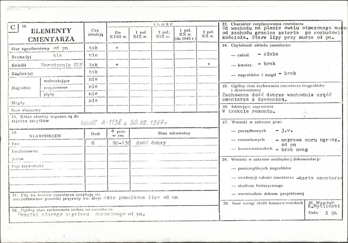 Karta cmentarza, skan nr 2