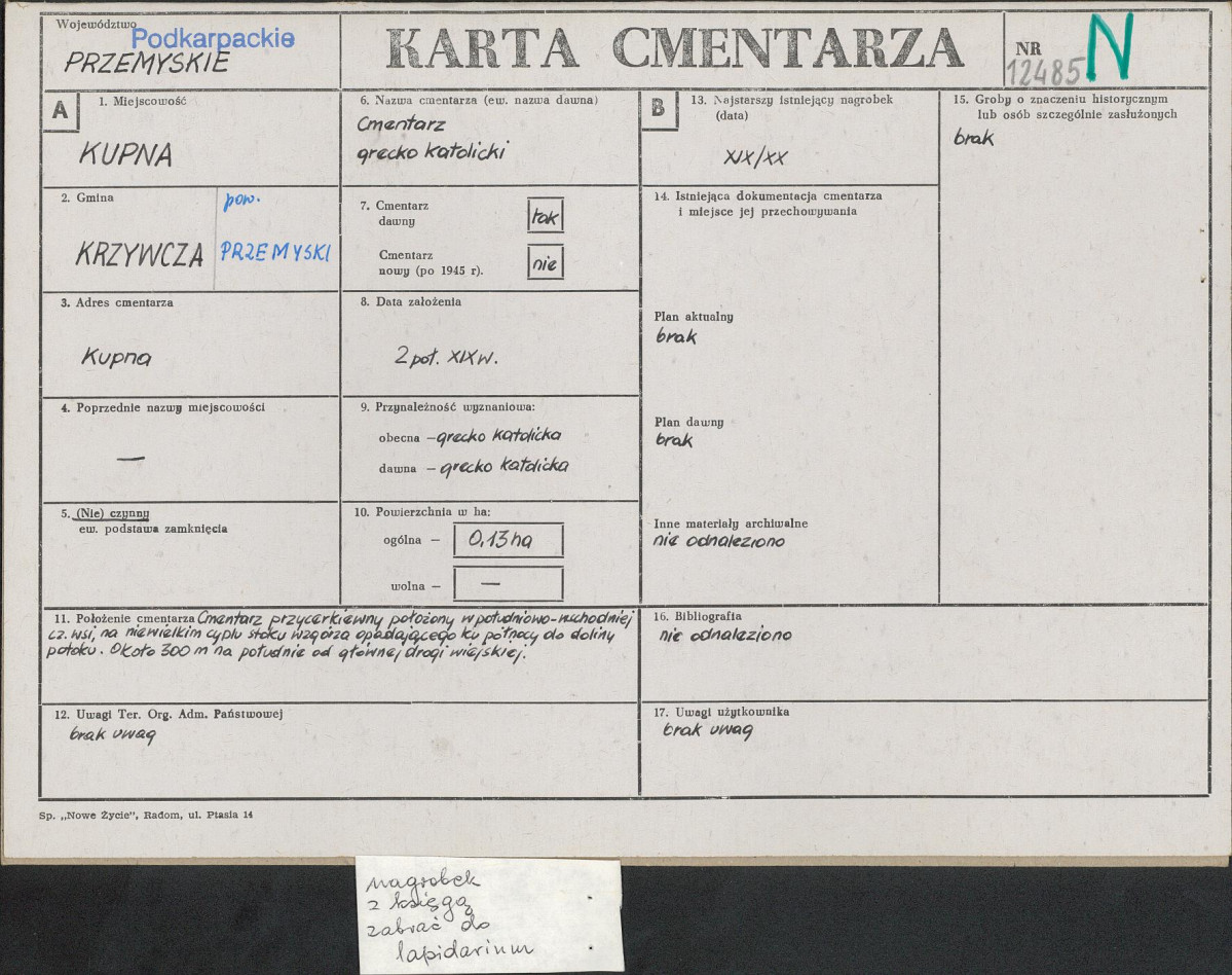 Karta cmentarza, skan nr 1