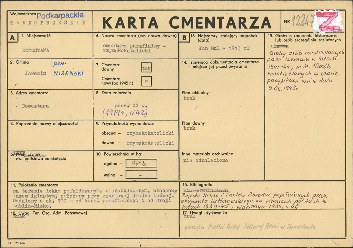 Karta cmentarza, skan nr 1