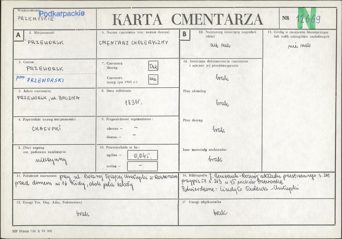 Karta cmentarza, skan nr 1