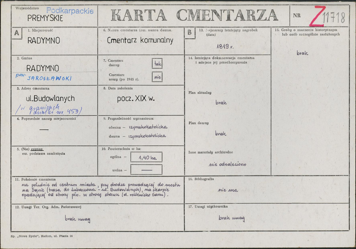 Karta cmentarza, skan nr 1