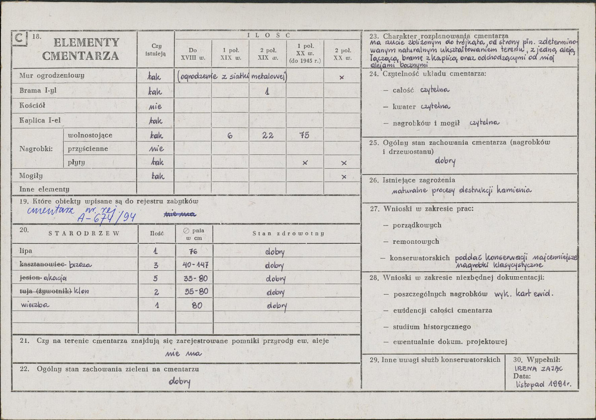 Karta cmentarza, skan nr 2