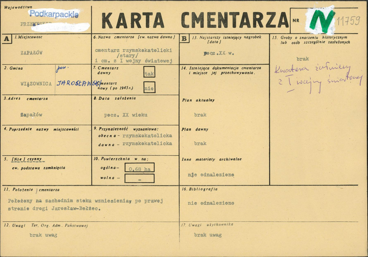 Karta cmentarza, skan nr 1
