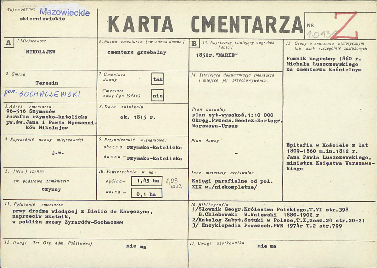 Karta cmentarza, skan nr 1